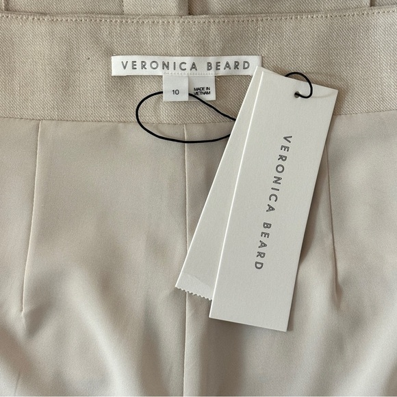 NWT Veronica Beard Wide-Leg Cream Linen-Blend Komi High-Waist Pant - Picture 5 of 6